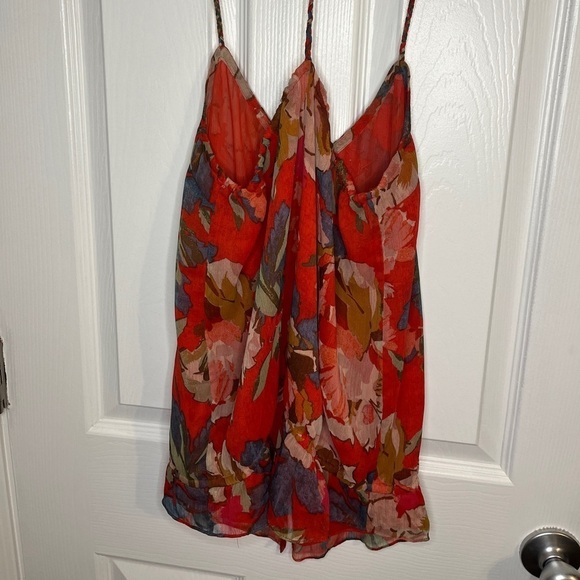 Abercrombie & Fitch Floral Fitted Waist Rope Spaghetti Strap Beaded Tank Top. - Picture 12 of 12